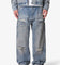 MNML Ultra Baggy Distressed Work Denim Vintage Blue