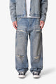 MNML Ultra Baggy Distressed Work Denim Vintage Blue