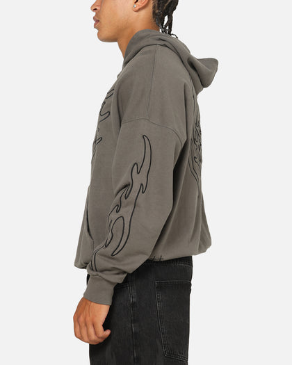 Saint Morta Crested Wing Hoodie Washed Charcoal