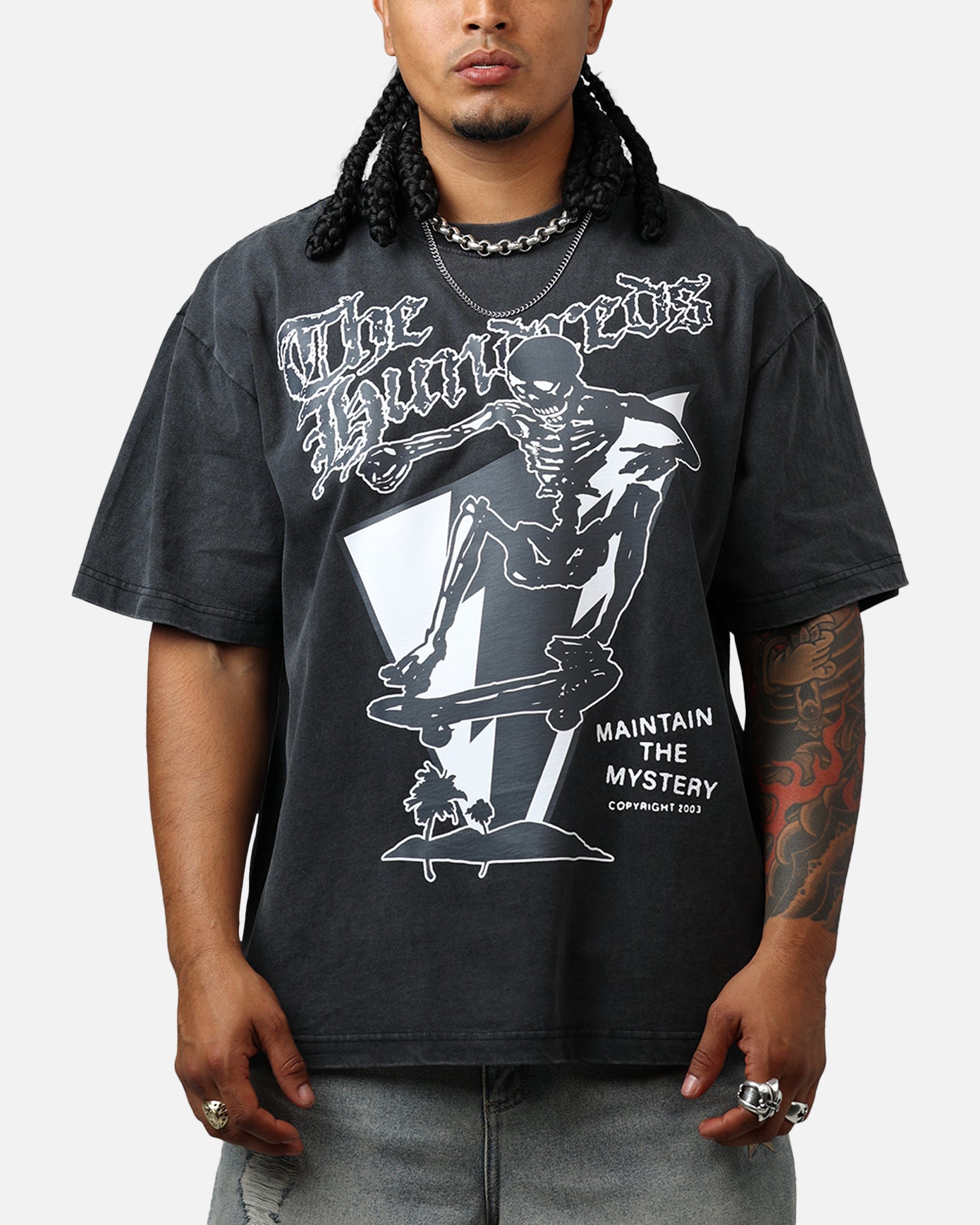 The Hundreds Skull Mountain T-Shirt Washed Black | Culture Kings US