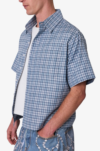 MNML Plaid Poplin Cropped Shirt