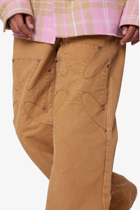 MNML Distressed Iron Cross Denim Brown