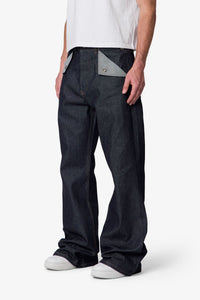MNML Mule Pocket Kick Flare Denim Indigo