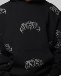Loiter Metal Rhinestone Hoodie Black