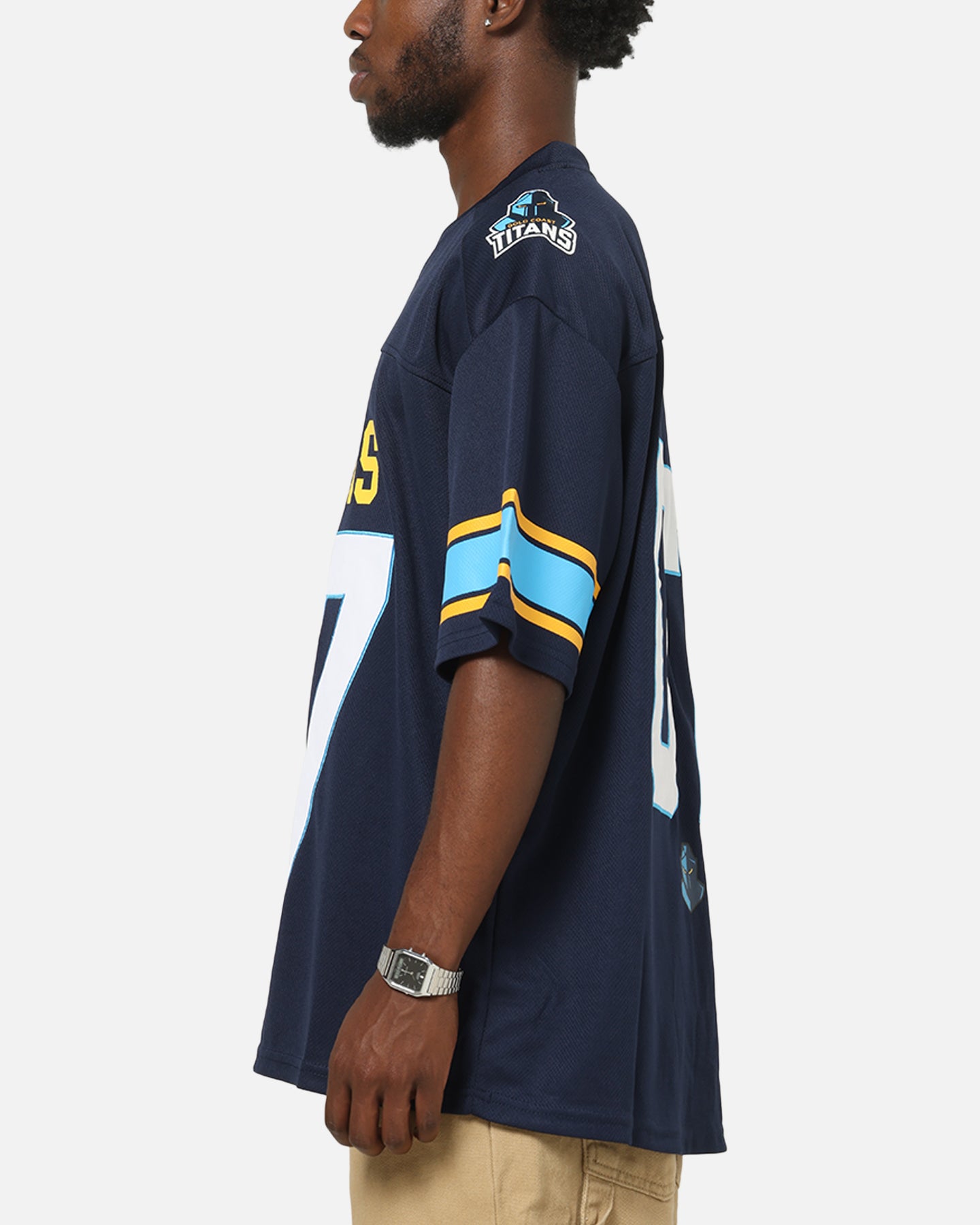 nrl BLK Gold Coast Titans ラグビータンクトップ xl Bleacher Athletic Gold Coast Titans NRL Gridiron Mesh Jersey