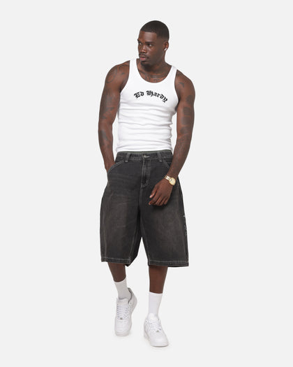 Ed Hardy Dragon Jorts Washed Black