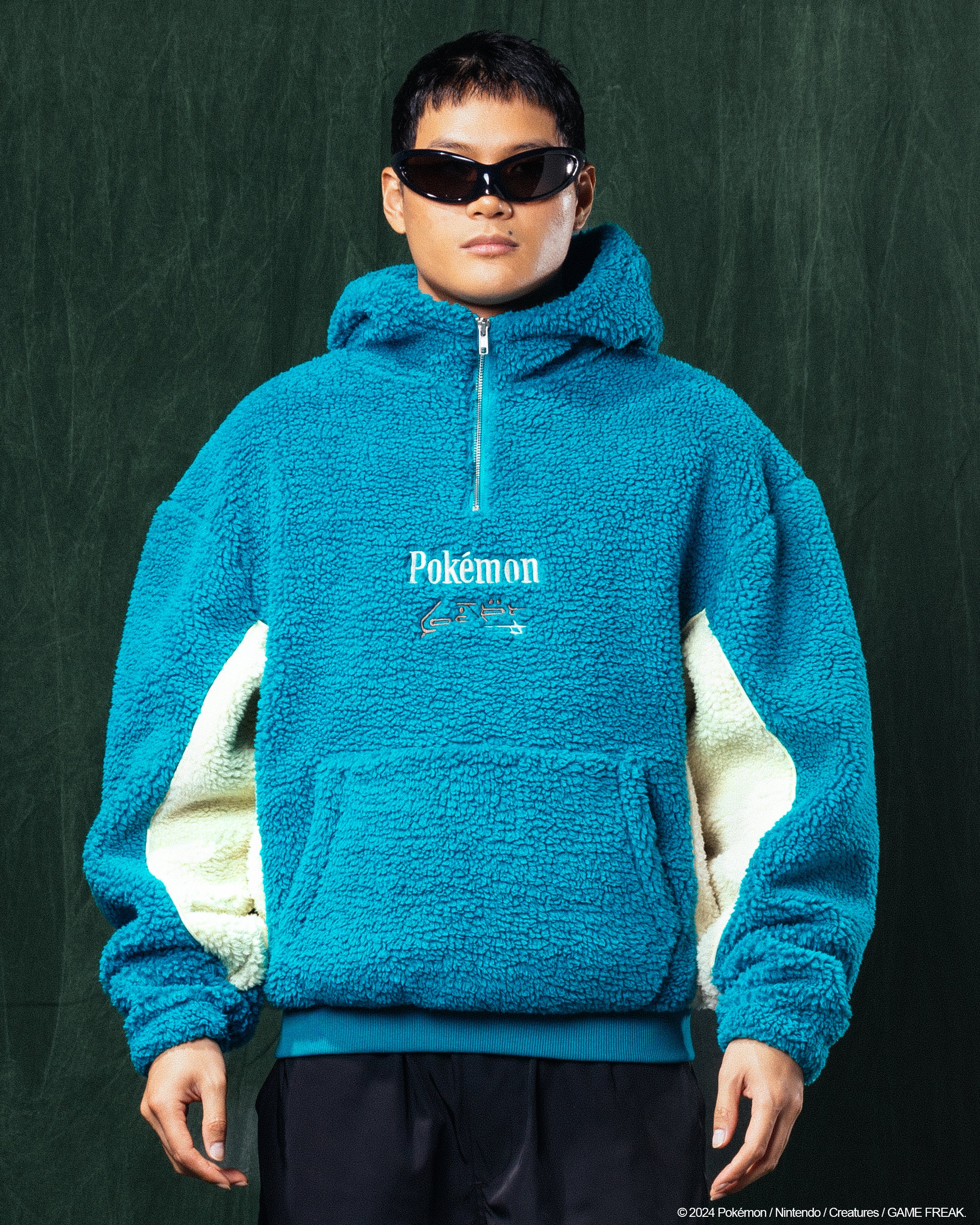 Pokémon By Loiter Snorlax Sherpa Hoodie Green/Off White | Culture