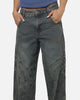 Women's Panelled Ultra Baggy Jeans Mid Blue