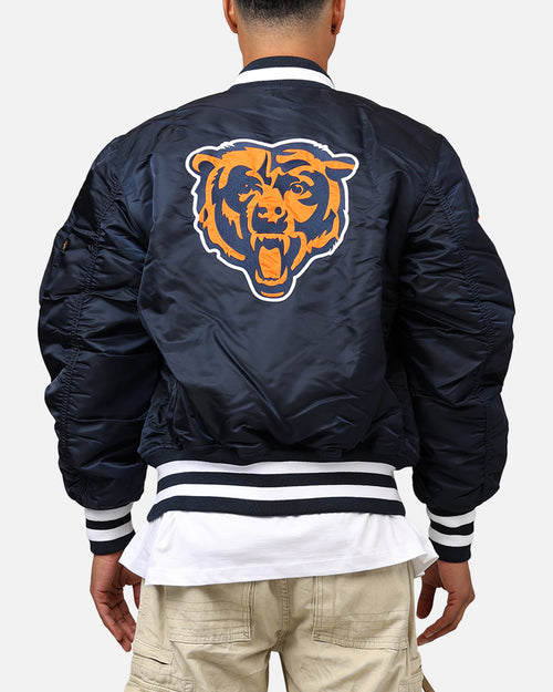 New Era X Alpha Series X NFL Chicago Bears MA-1 Bomber Jacket Navy/Orange