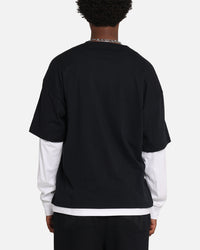 G N Roses Roses Layered Long Sleeve T-Shirt Black Wash