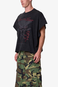 MNML Skull Cut-Off Tee Washed Black