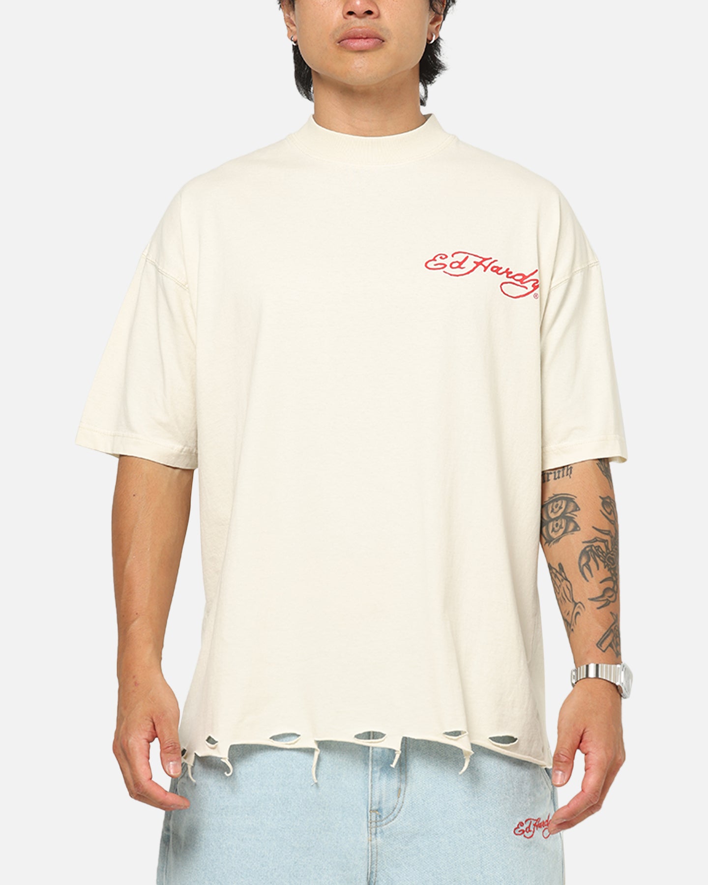 Ed Hardy Venom Rose T-Shirt Washed White | Culture Kings US