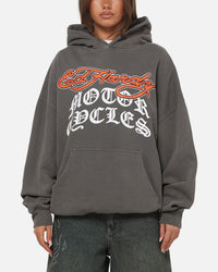Ed Hardy Happy Motors Hoodie Washed Charcoal
