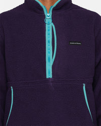 Raised By Wolves Sherpa Fleece Half-Zip Pullover Aubergine