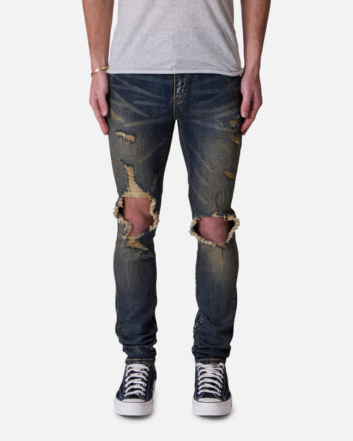 MNML Skinny Chewed Up Jeans Stone Washed Shadow