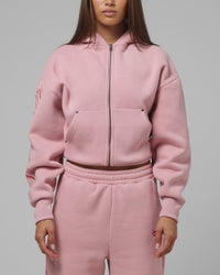 Loiter Women's In Script Zip Hoodie Orchid Pink