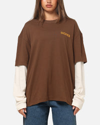 Dickies Payson 2Fer Long Sleeve T-Shirt Brown