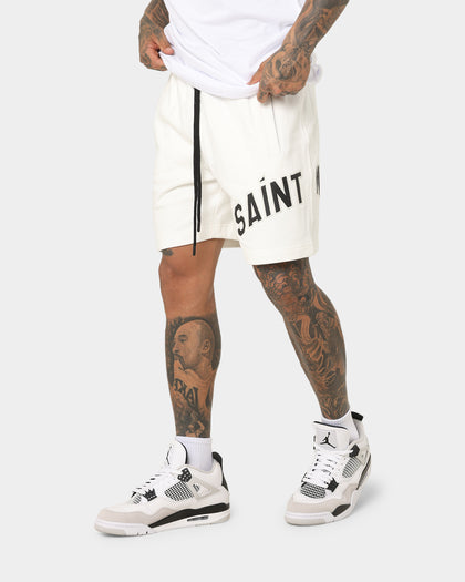 Saint Morta Kingdom Sweat Shorts Off White/Green