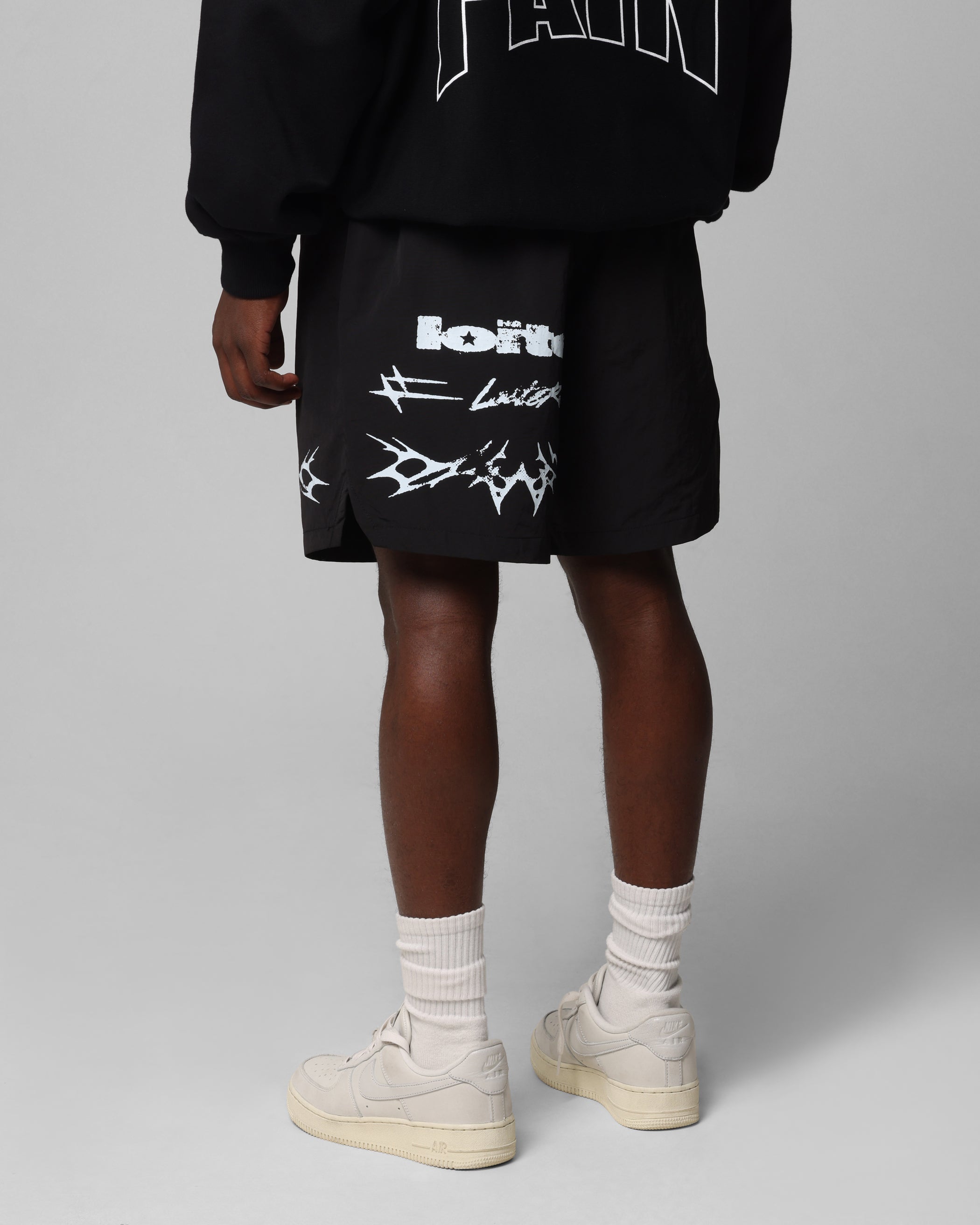 Loiter Stacked Metal Walk Shorts Black | Culture Kings US