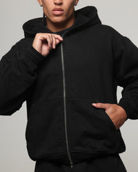 American Thrift Zip Hoodie Black