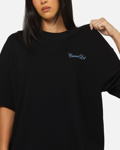 Carre Side Script Oversized T-Shirt Black/Blue