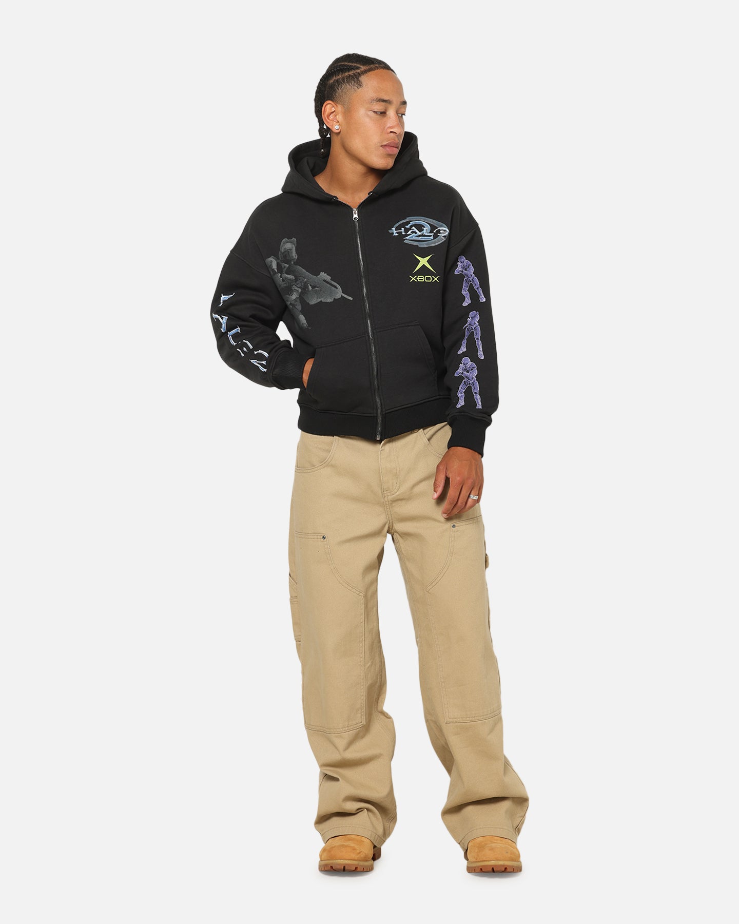 73Studio X Halo 2 Multiplayer Zip Hoodie Vintage Black | Culture