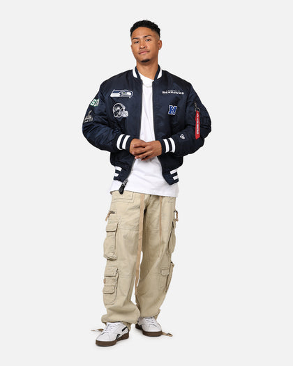 New Era X Alpha Series X NFL Seattle Seahawks MA-1 Bomber Jacket Navy/Black