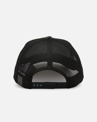 New Era Chicago Bulls 'Black Floral Tapestry' 9FORTY A-Frame Trucker Snapback Tapestry