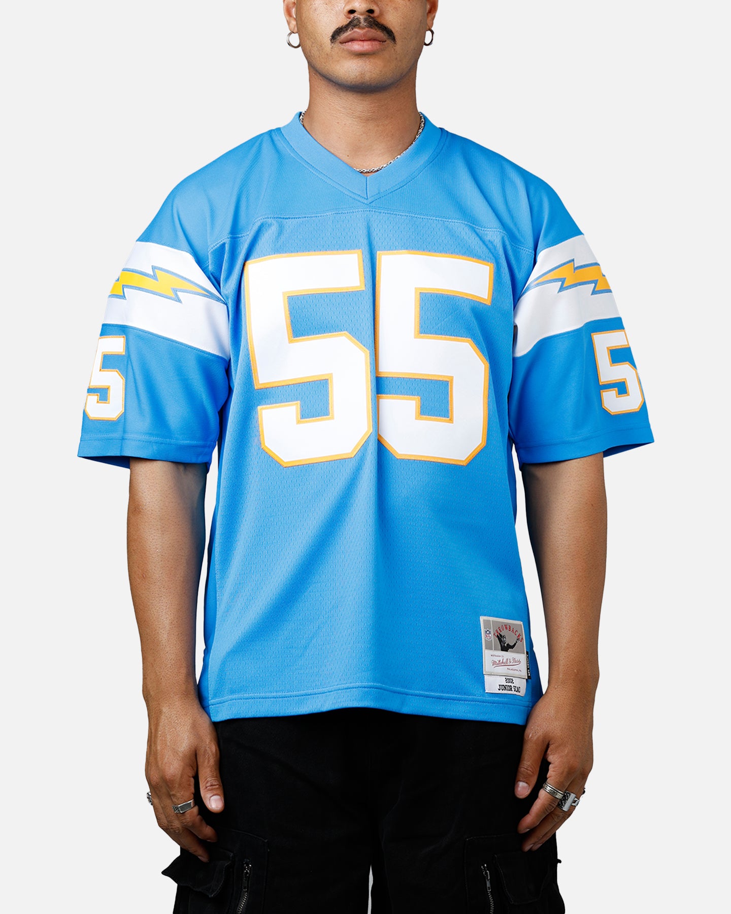 未使用品 NFL SEAU 55 starter製KOREA製 ゲームシャツ Mitchell & Ness Los Angeles Chargers Junior Seau #55 Legacy Jersey