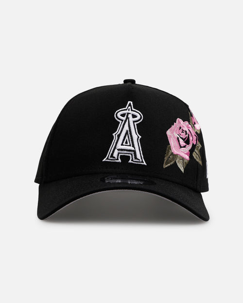 New Era Los Angeles Angels 'Pink Rose Embroidery' 9FORTY A-Frame Snapback Black/Pink
