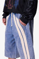 MNML Ultra Baggy Stripe Twill Short Blue