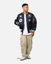 New Era X Alpha Series X MLB Houston Astros MA-1 Bomber Jacket Navy