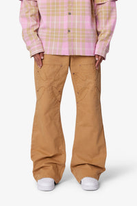MNML Distressed Iron Cross Denim Brown
