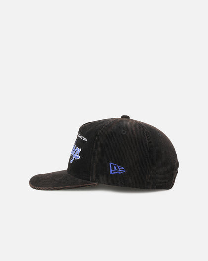 New Era Canterbury-Bankstown Bulldogs 'NRL Golfer Washed Black' Pre-Curved Corduroy Golfer Snapback Washed Black