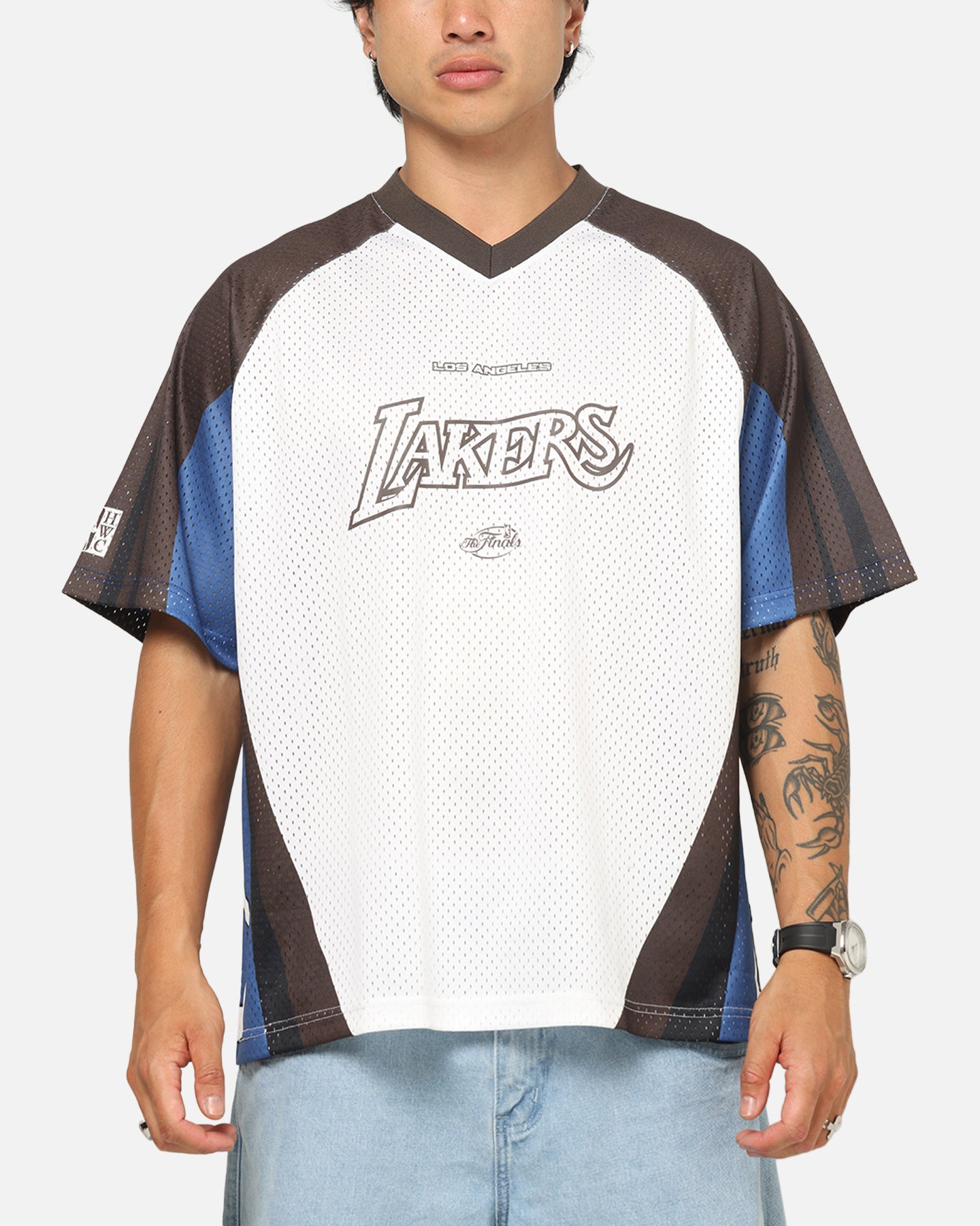 mitchell & ness Lakers半袖メッシュシャツ Mitchell & Ness Los Angeles Lakers Warehouse Rave Jersey White