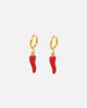 Saint Morta Chilli Hoop Earrings Gold/Red