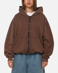 American Thrift Zip Hoodie Washed Brown