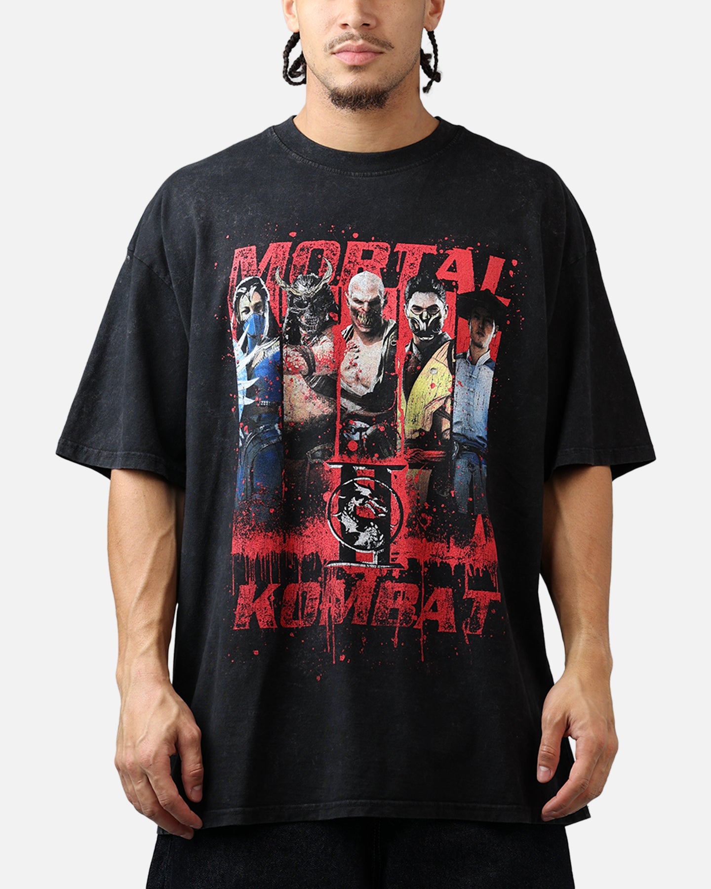 THE MORTAL Tシャツ 73Studio X Mortal Kombat Flawless Victory T-Shirt Black Acidwash