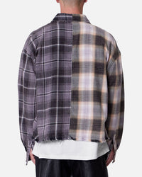MNML Mixed Flannel Button Up Shirt Olive/Brown
