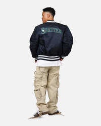 New Era X Alpha Series X MLB Seattle Mariners MA-1 Bomber Jacket Navy