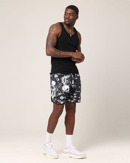Saint Morta Undying Beach Shorts Black/White