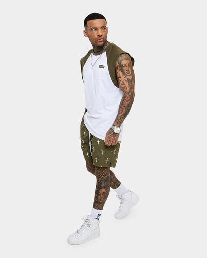 Saint Morta Numeraire Raglan Muscle T-Shirt Army Green