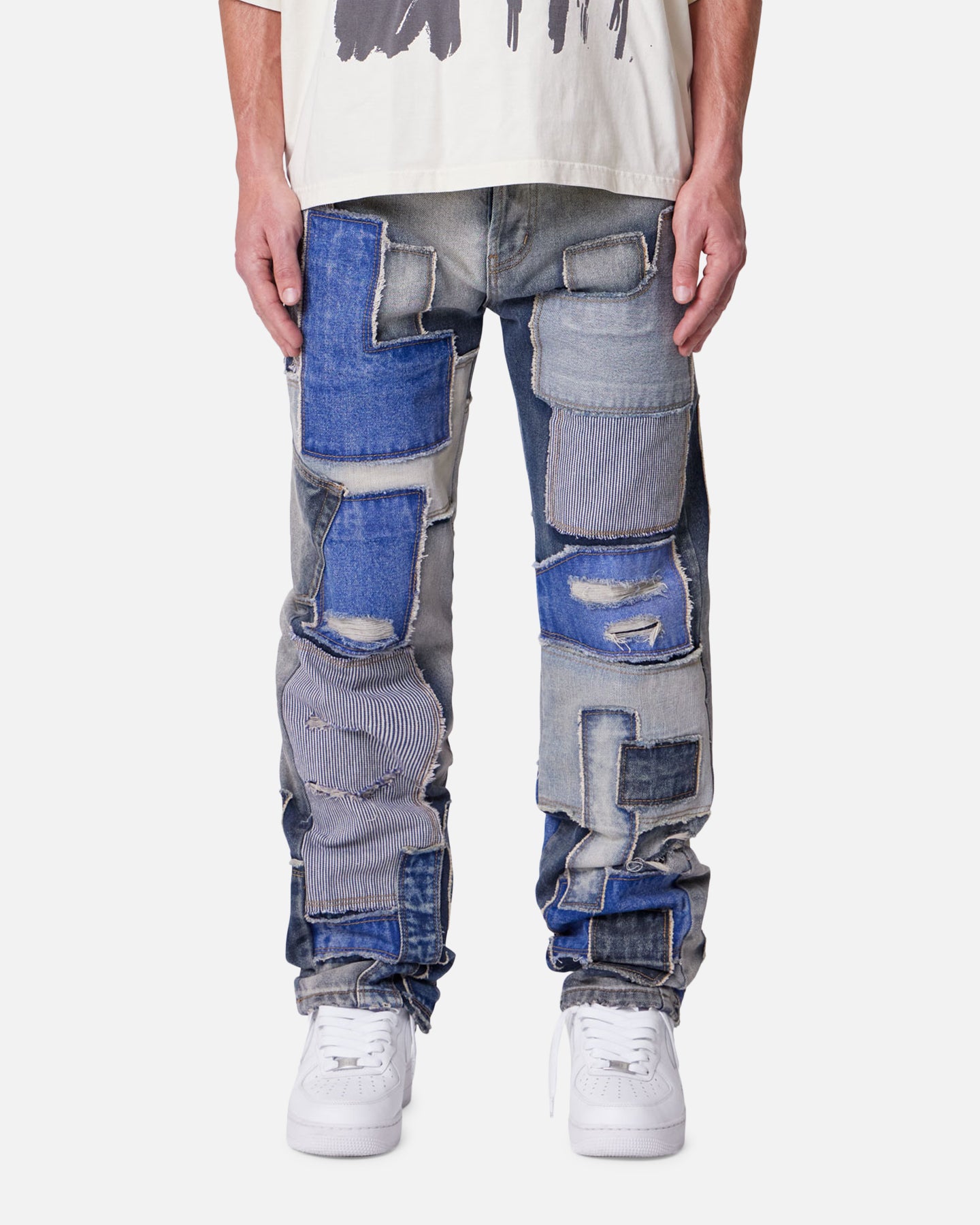 MNML Straight Patchwork Jeans Multi | Culture Kings US