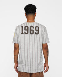 New Era San Diego Padres Pinstripe T-Shirt Grey