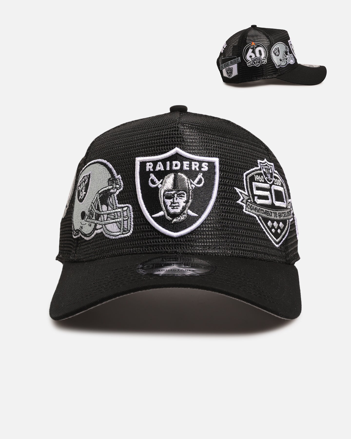 New Era Las Vegas Raiders 'Mesh Crown All Over Logos' 9FORTY A