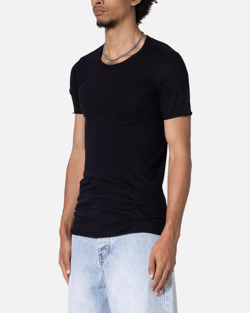 MNML Sheer Knit Bias Cut T-Shirt Black