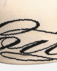 Loiter Skull Knit Beanie Off White