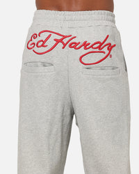 Ed Hardy Signature Track Pants Grey Marle