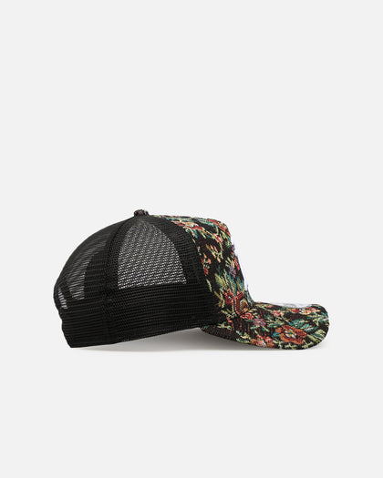 New Era Oakland Athletics 'Black Floral Tapestry' 9FORTY A-Frame Trucker Snapback Tapestry