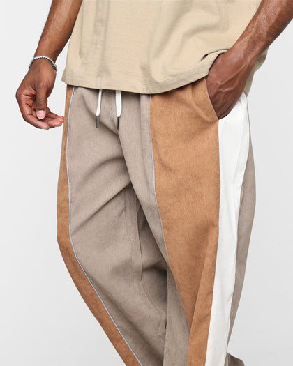XXIII Charlie Wide Leg Pants Brown Combo Grey